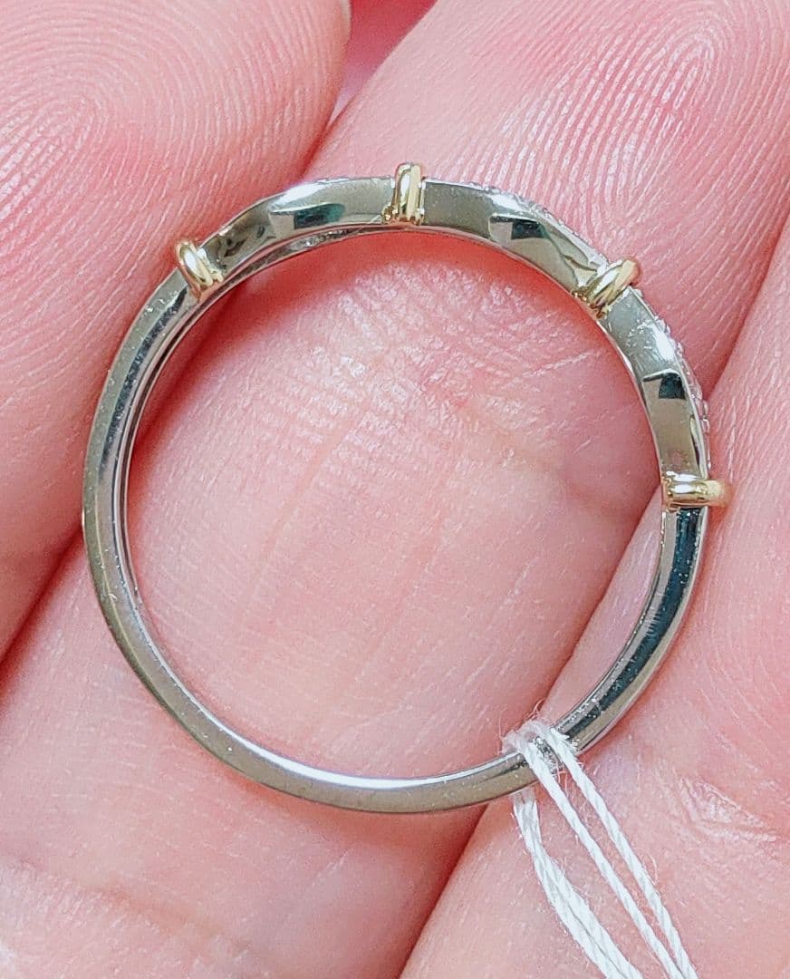 新入荷 未使用品 k18 pt950 ダイヤモンド 0.20ct リング