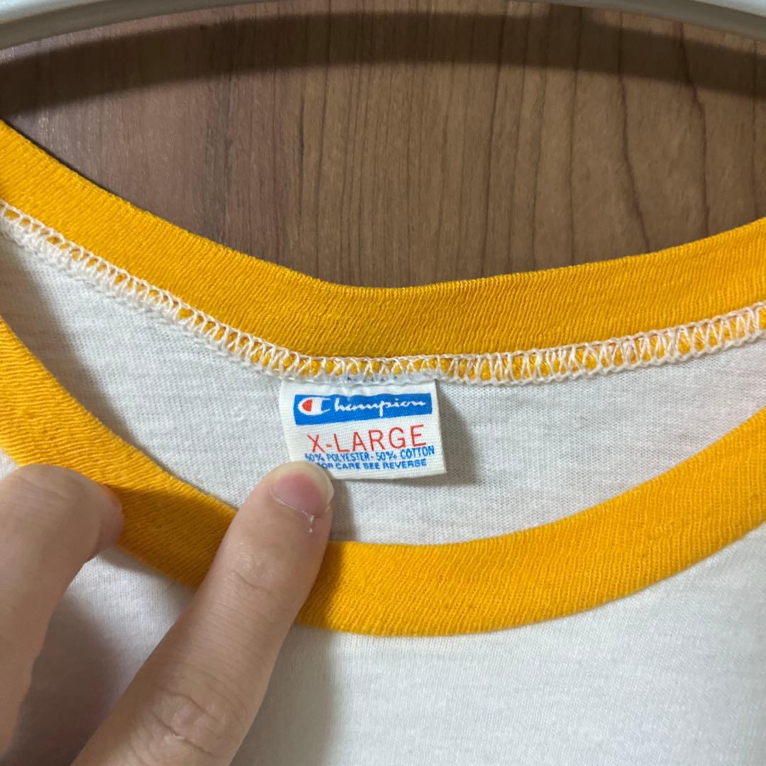 Champion 80s トリコタグTシャツ X-LARGE リンガー