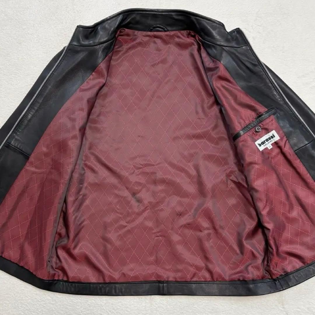 極美品 バラシ レザージャケット シングルライダース ラムレザー ブラック