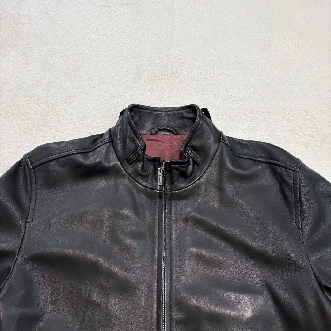 極美品 バラシ レザージャケット シングルライダース ラムレザー ブラック