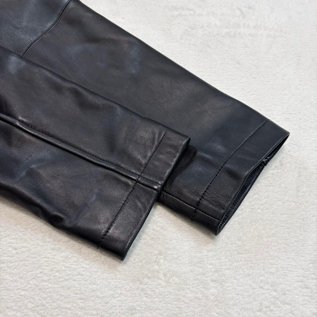 極美品 バラシ レザージャケット シングルライダース ラムレザー ブラック