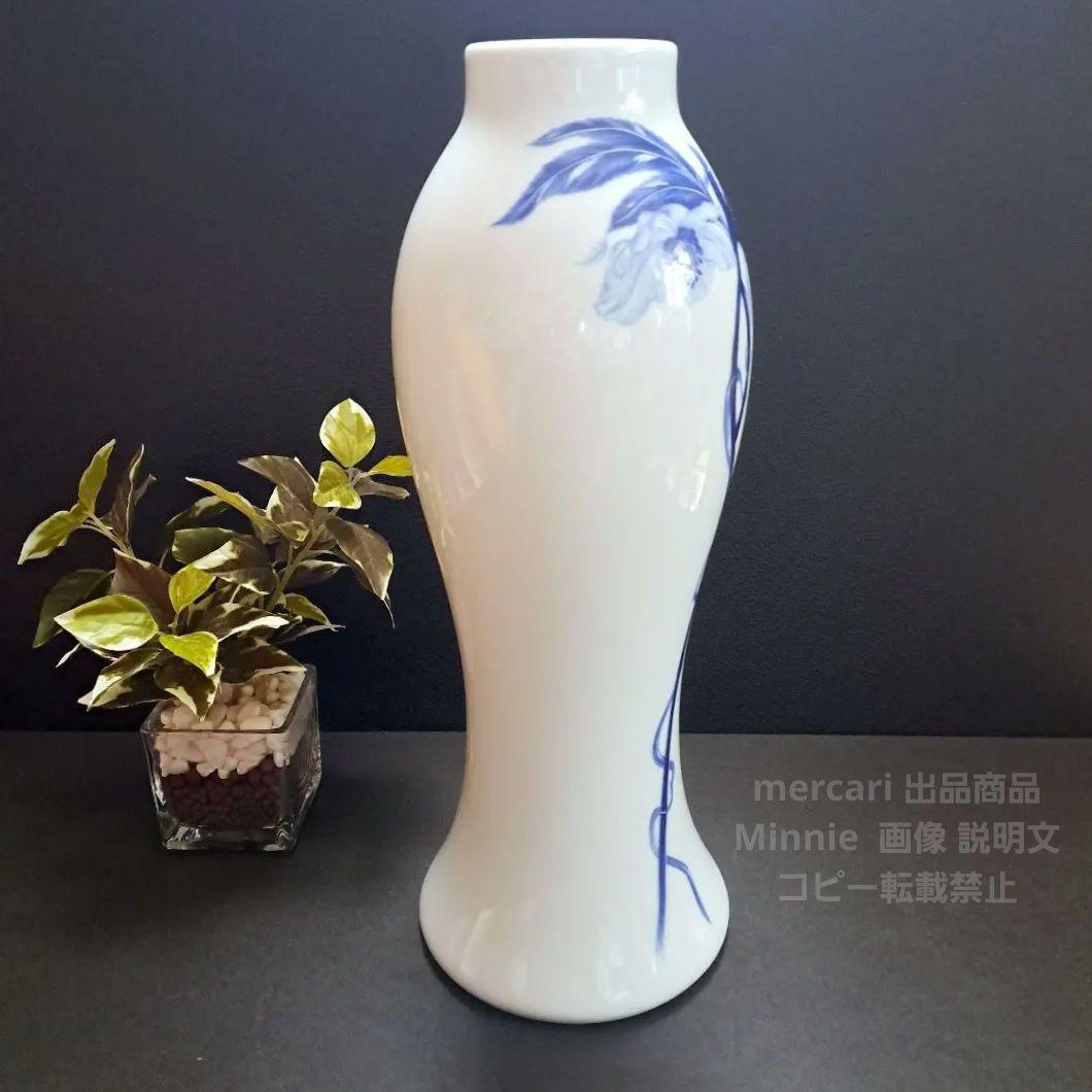 宮内庁御用達★深川製磁★『オリエンタルブルー』ヌーボー９号 花生★花瓶★未使用