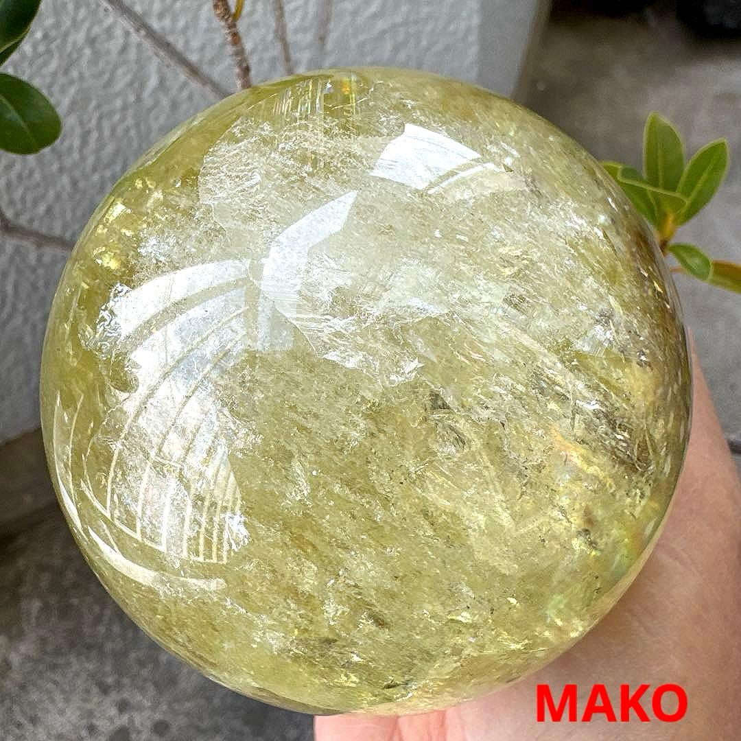 M1833☆シトリン丸玉90mm1.0Kg☆天然石　原石☆N51009