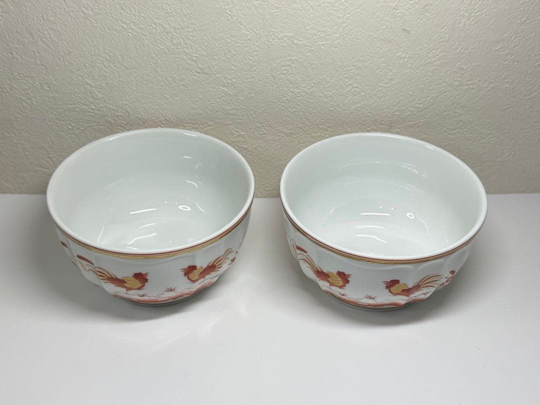 【高級】Richard Ginori レッドコック ボウル 2個セット