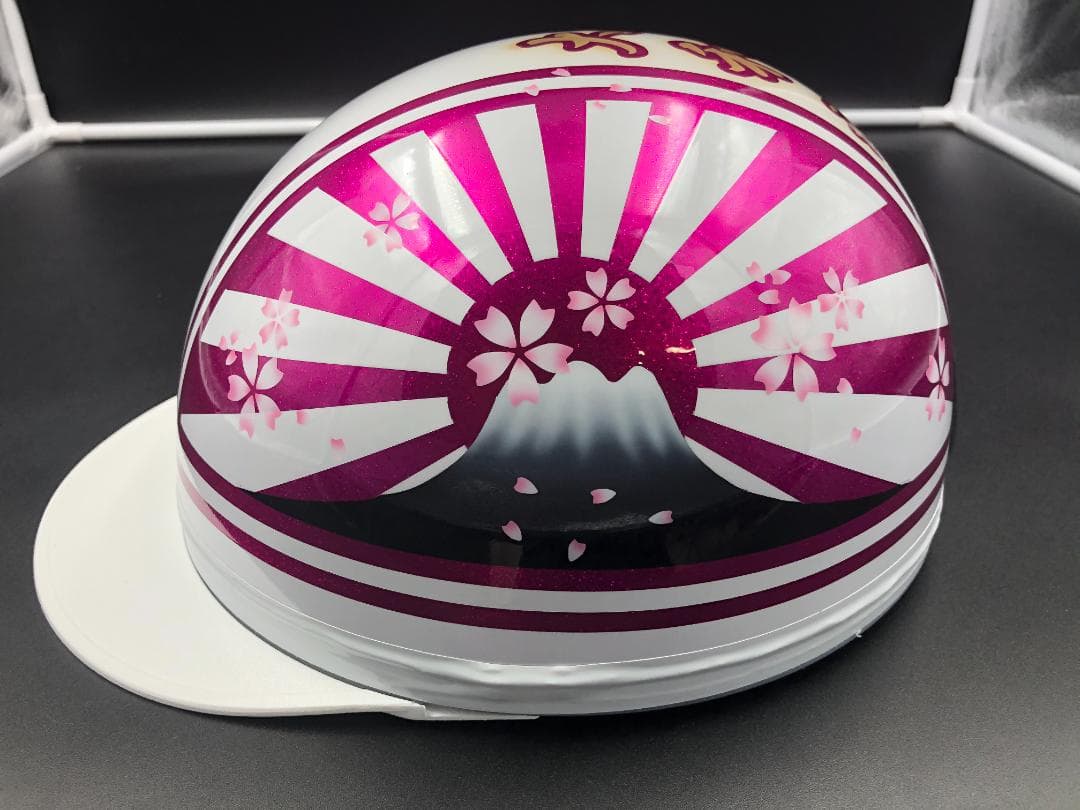コルク半　カスタム　富士日章　マジック　ホワイトピンクラメ　桜　文字あり