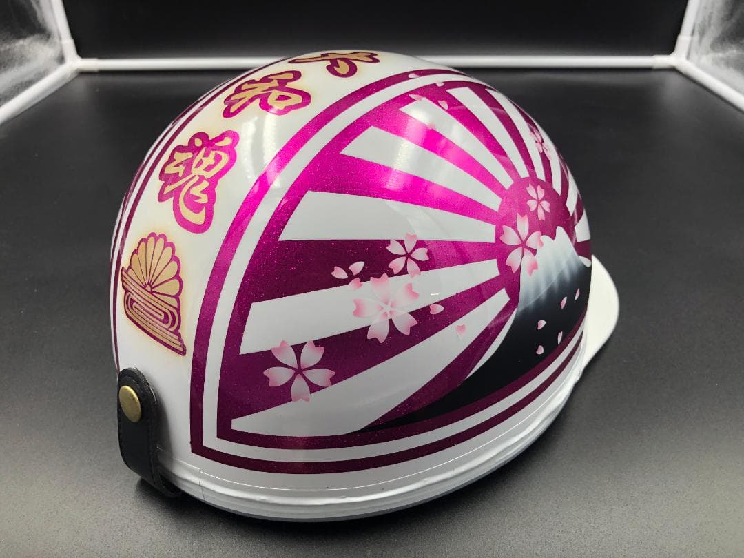 コルク半　カスタム　富士日章　マジック　ホワイトピンクラメ　桜　文字あり