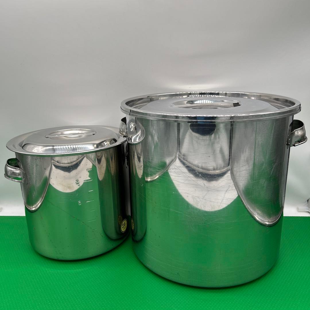 寸胴鍋　キッチンポット　33 24 セット　ステンレス　28ℓ 10ℓ