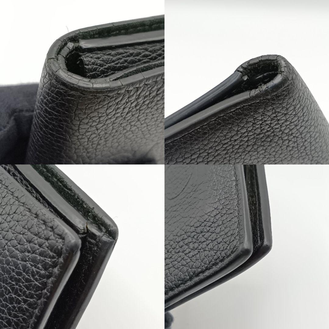 GUCCI グッチ　ブラックレザー 二つ折り財布（K）