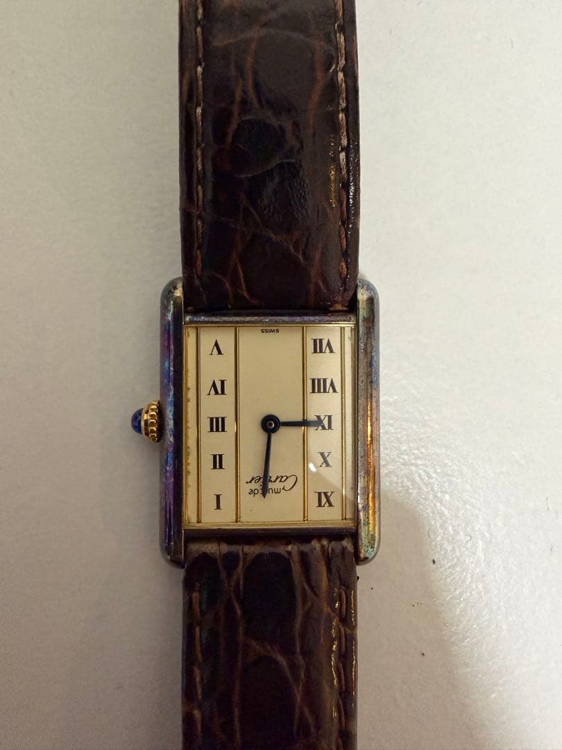 Cartier マストタンク ヴェルメイユ　クォーツ 腕時計 ブラウンレザー