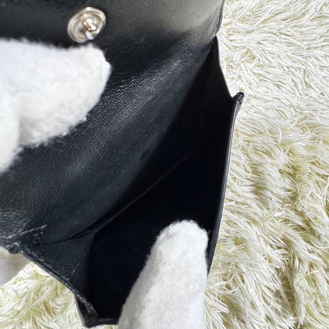 大人気✨バレンシアガ　三つ折り財布　クロコ　黒　エブリデイ　現行ロゴ　レザー