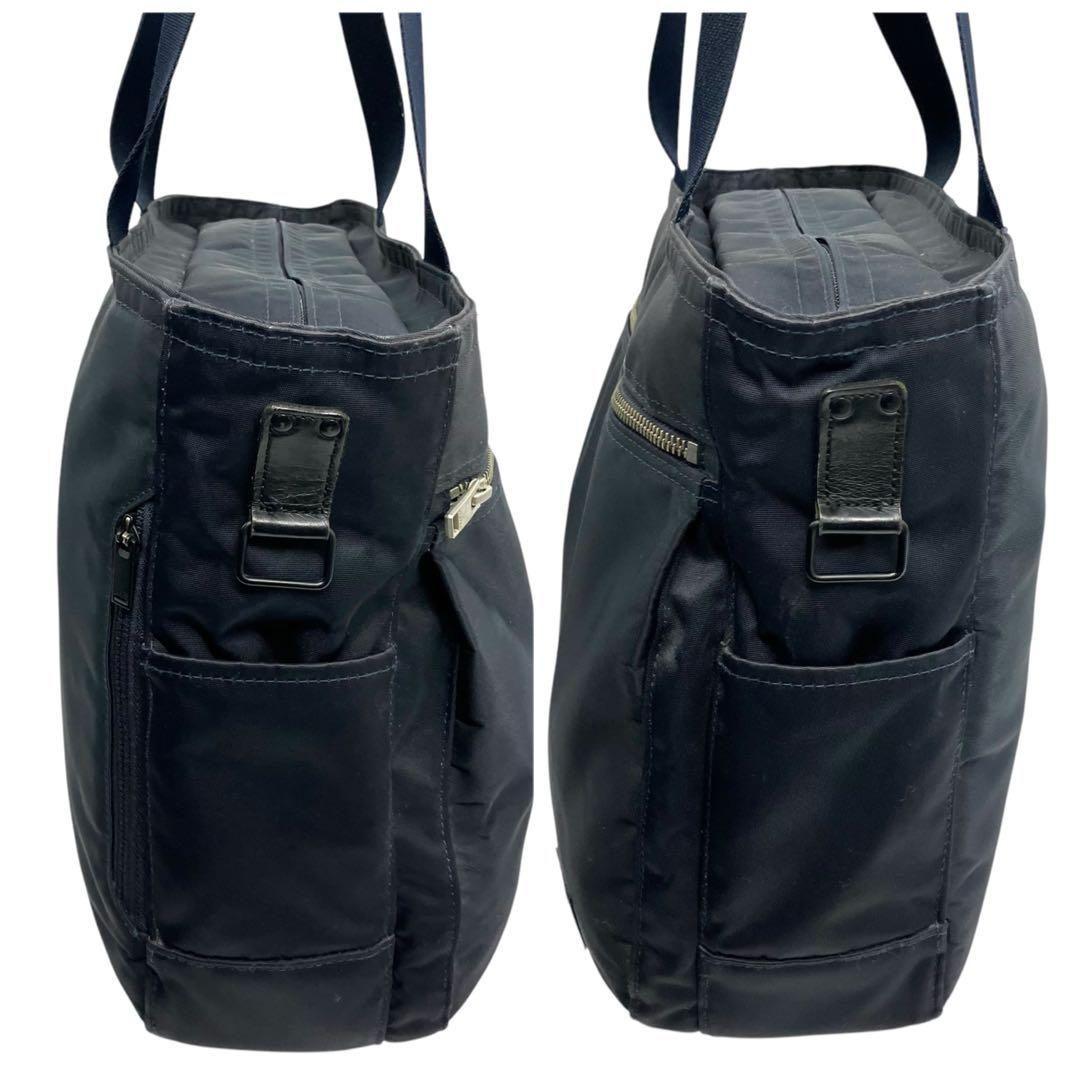 良品 1986 PORTER LIFT トートバッグ ナイロン レザー A4 紺