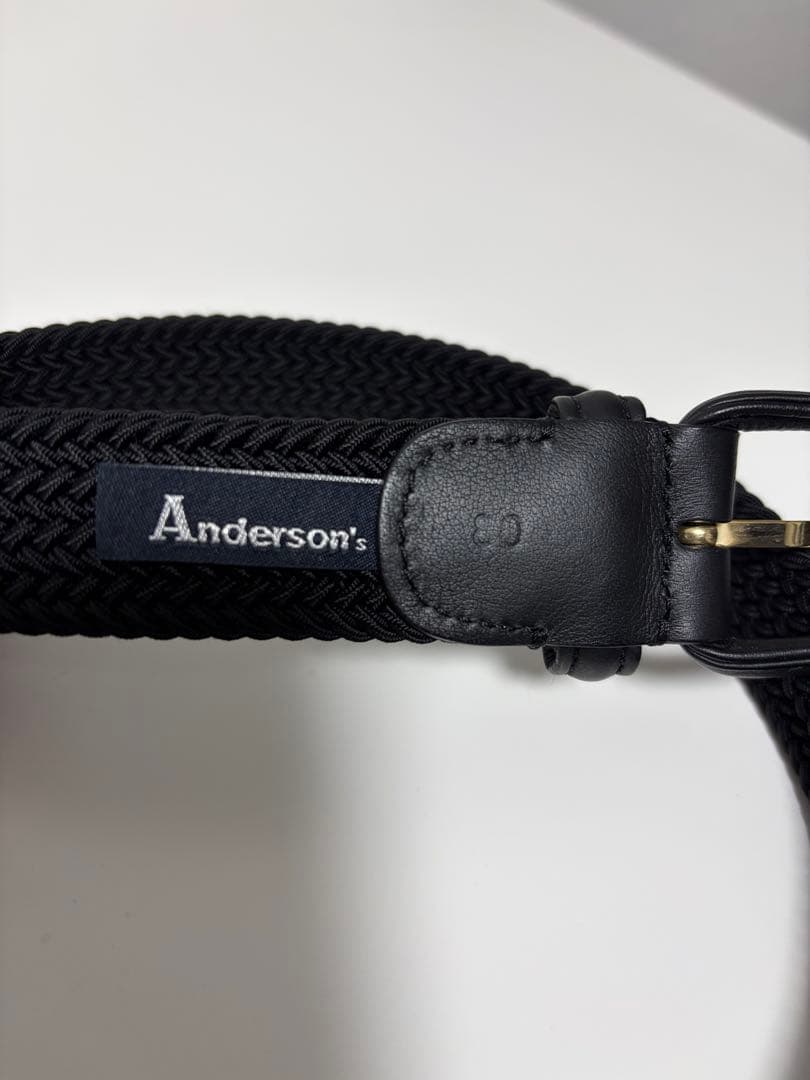 【美品】beamsF 別注　Anderson's / ラバー メッシュ ベルト