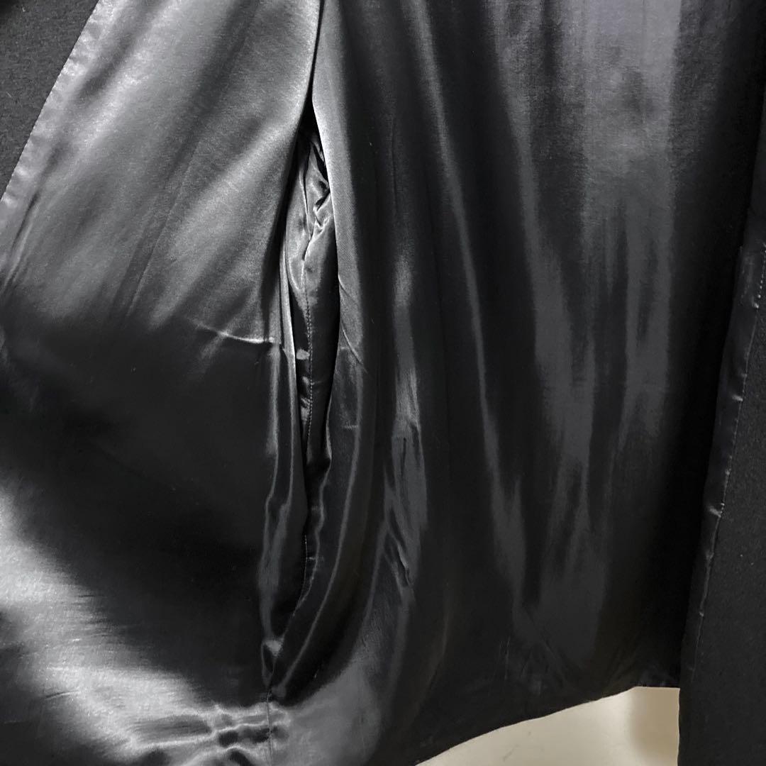 超美品 HUGO BOSS ヒューゴ ボス ブラック ウール ステンカラーコート