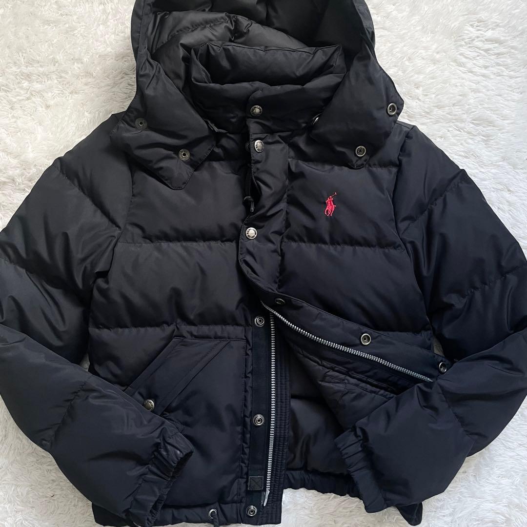 極美品✨ポロラルフローレン ダウンジャケット 2way ポニー刺繍 黒 XS