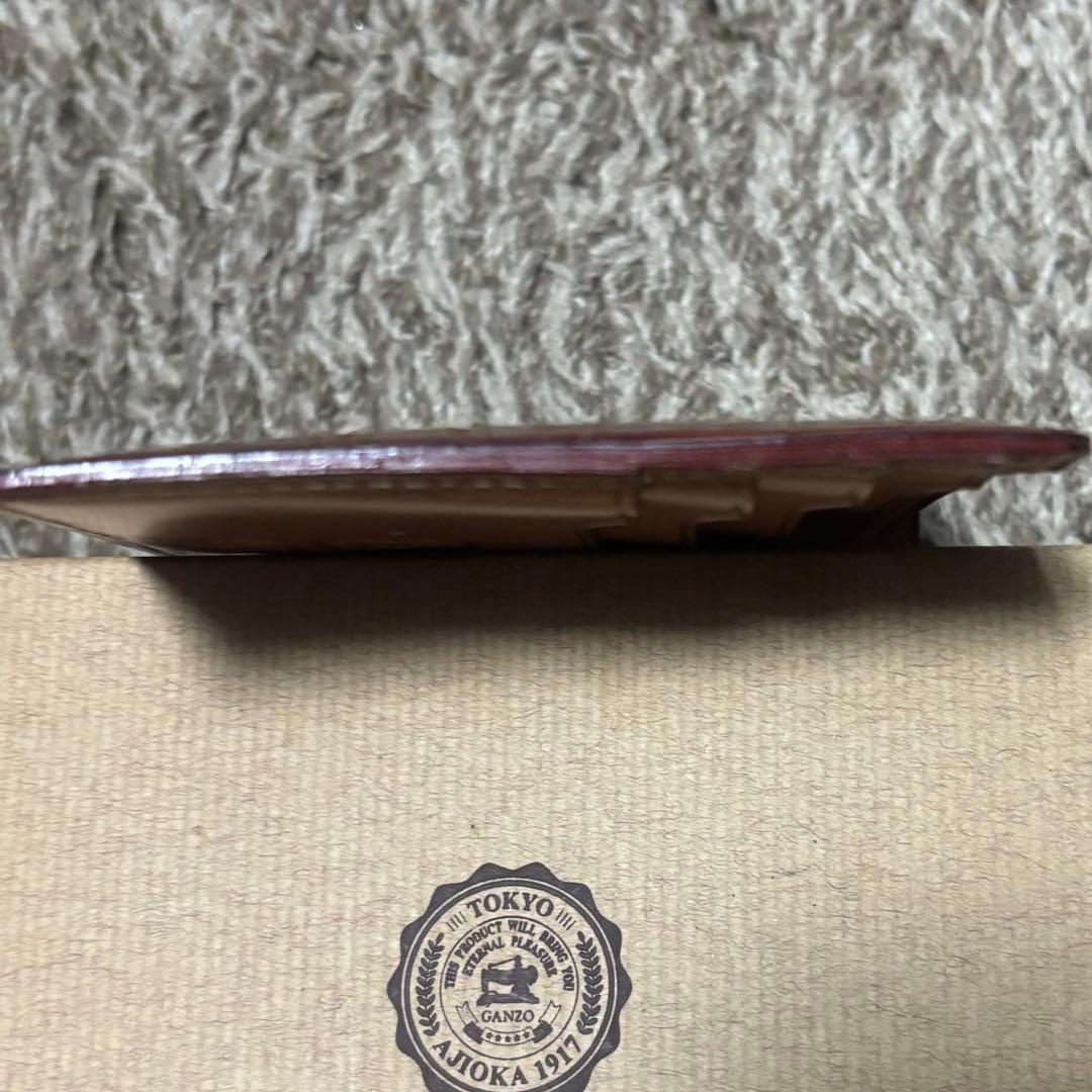 GANZO クロコ折財布 ダークブラウン