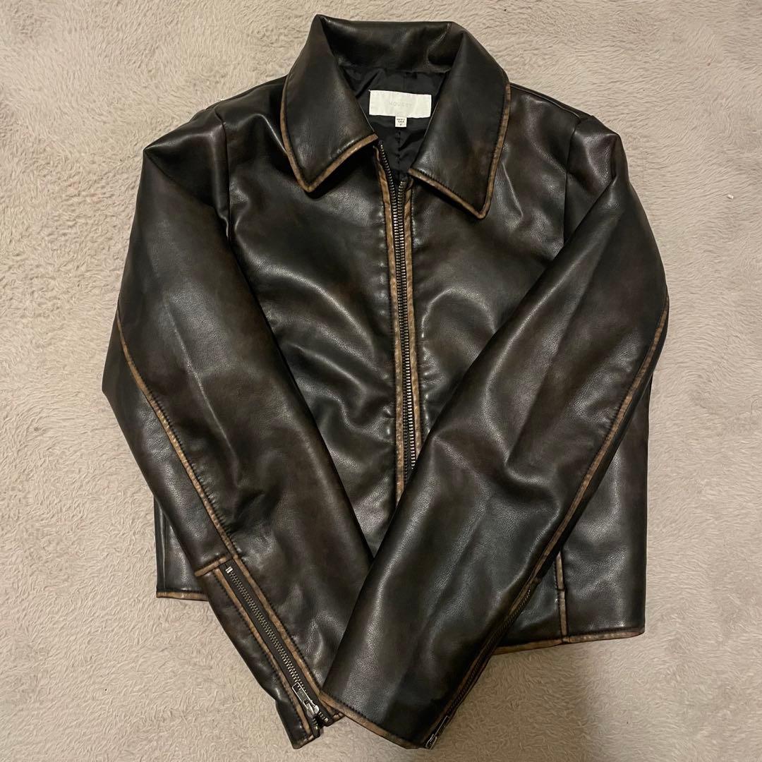 moussy FAUX LEATHER MINIMAL ジャケット