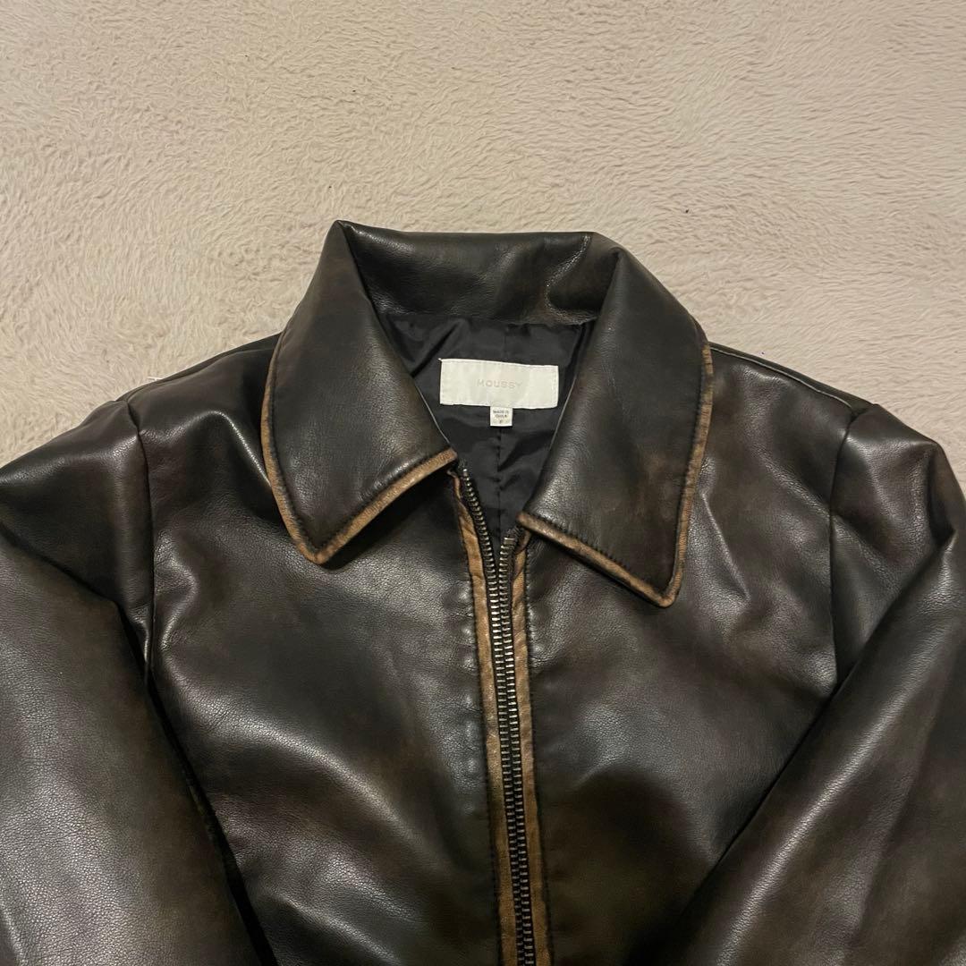 moussy FAUX LEATHER MINIMAL ジャケット