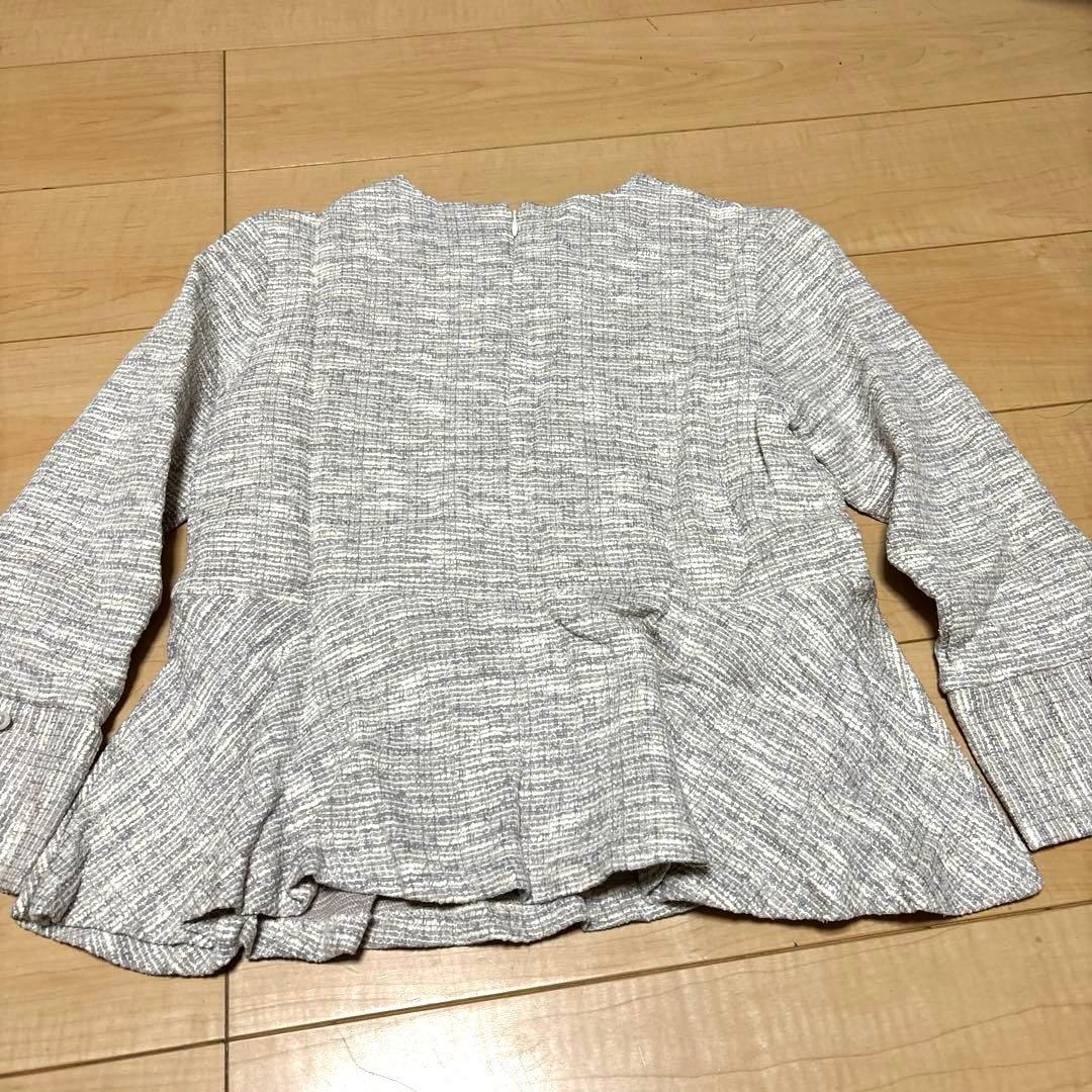 ツイードペプラムプルオーバー　スカート セットアップ　M