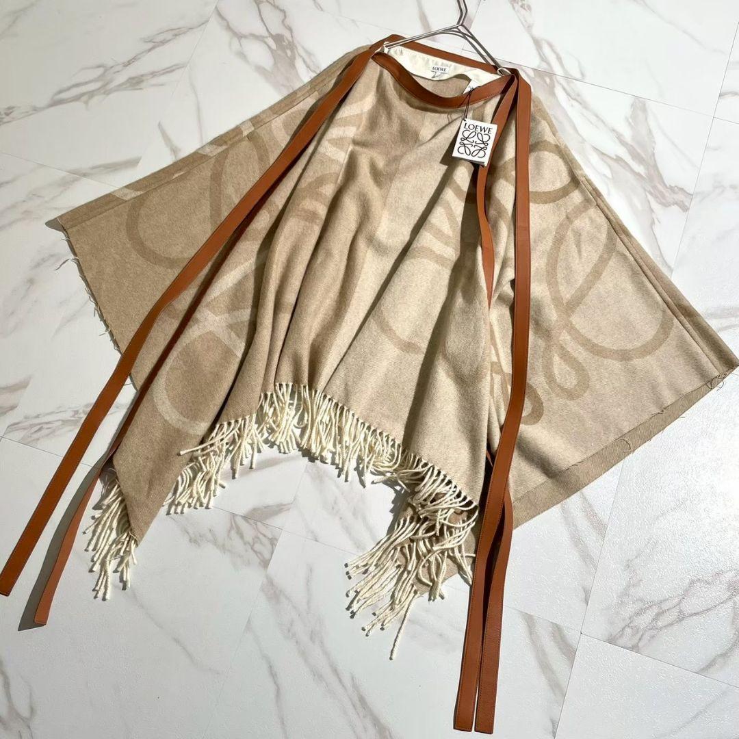 タグ付き極美品！LOEWE ロエベ ウールカシミア混ミディスカート アナグラムM
