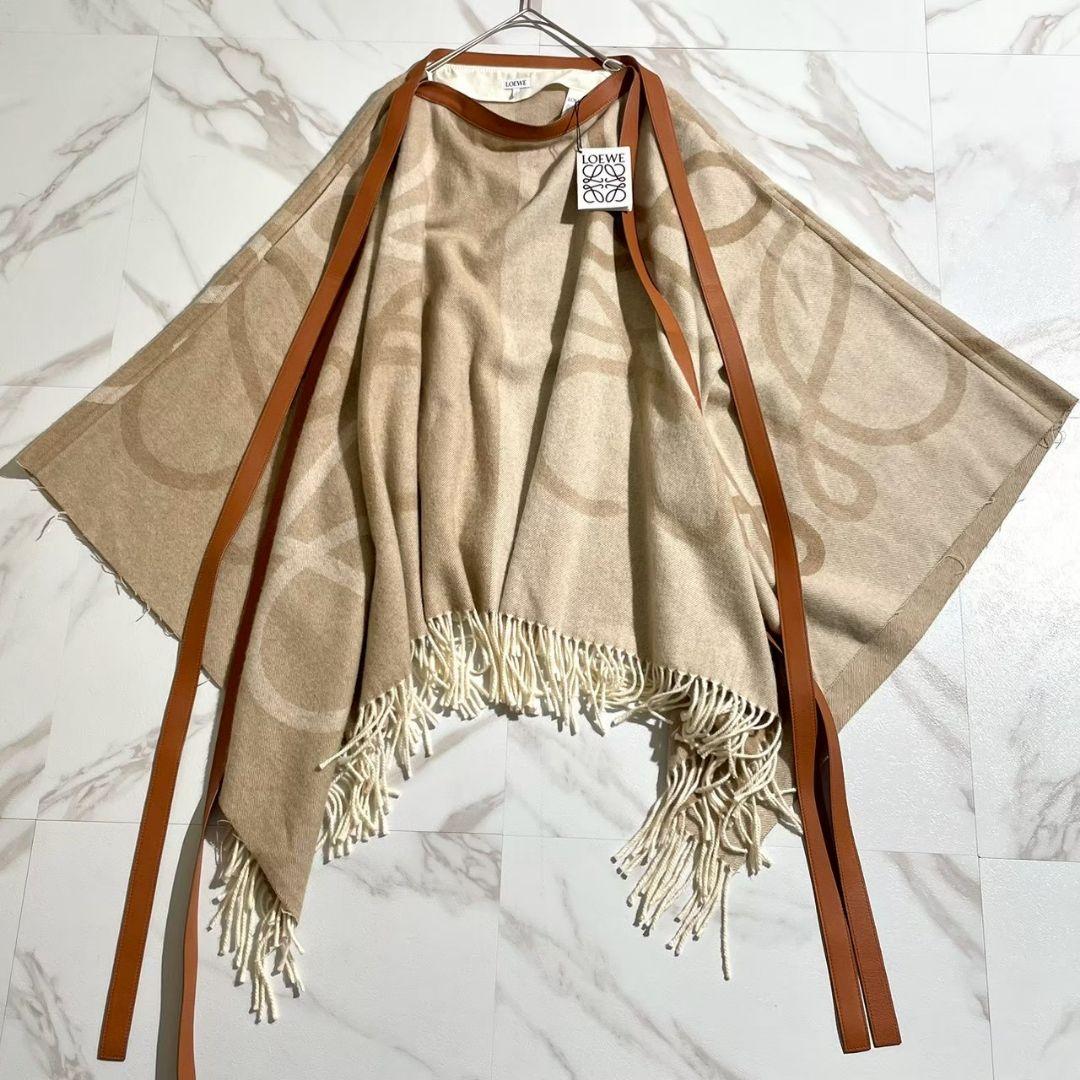 タグ付き極美品！LOEWE ロエベ ウールカシミア混ミディスカート アナグラムM