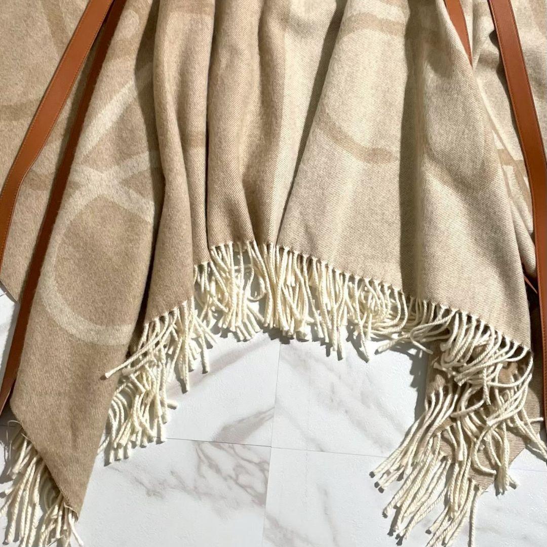 タグ付き極美品！LOEWE ロエベ ウールカシミア混ミディスカート アナグラムM