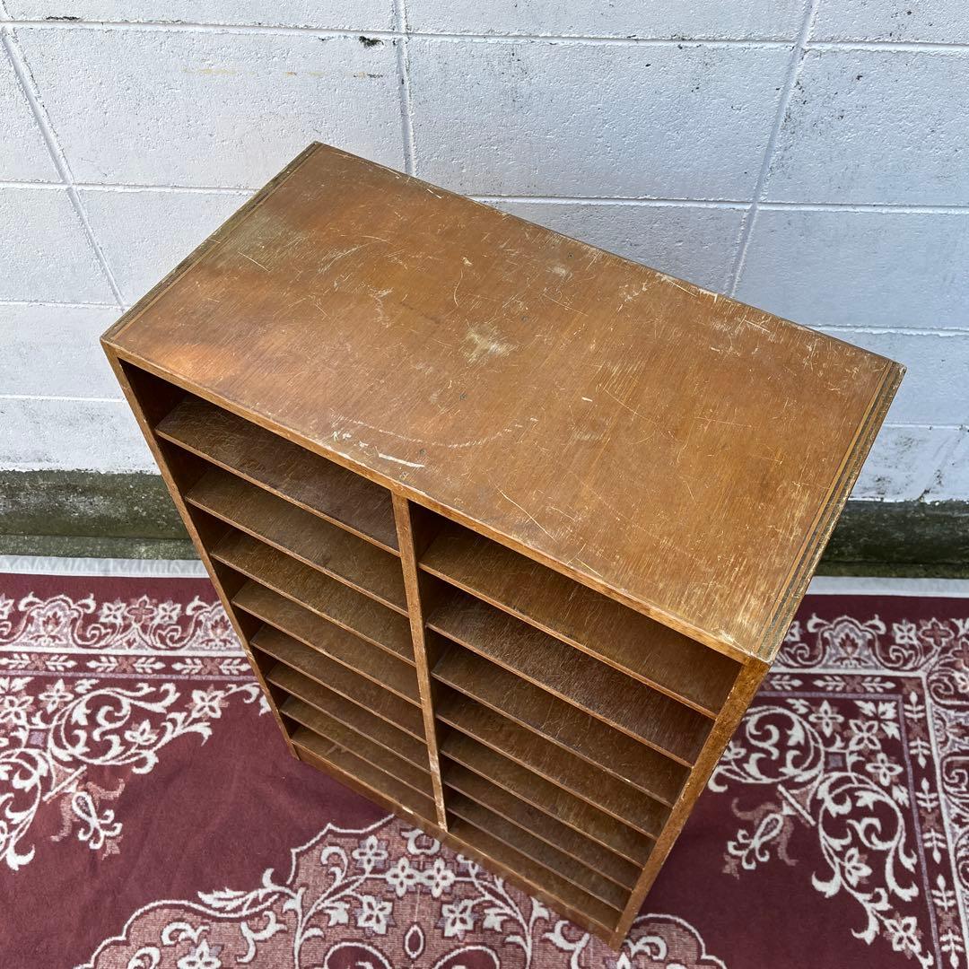 古家具ビンテージ品◾️木製家具 書類棚 カルテ棚 収納ラック 整理棚