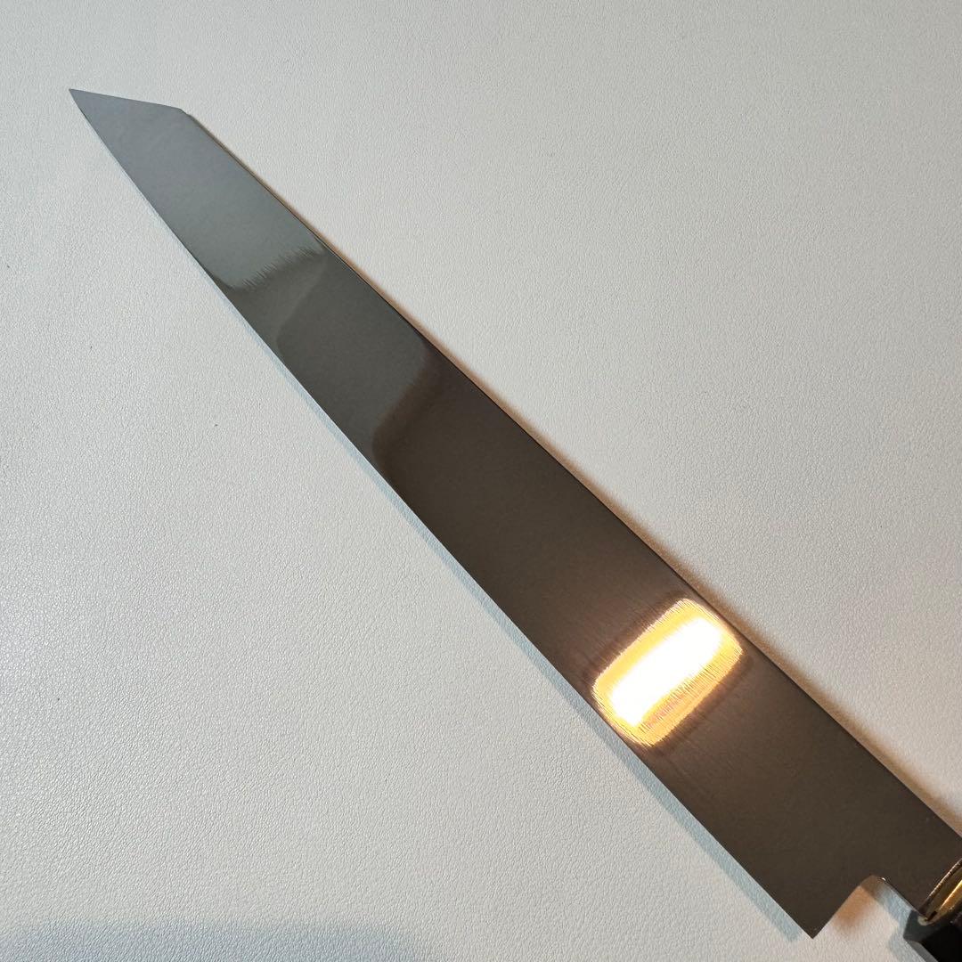 270mm 切付柳刃包丁 鏡面　黒檀八角柄 刺身包丁 「全鋼」