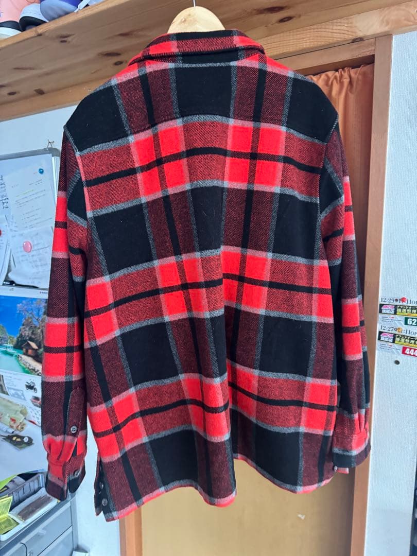 Kith レッド ブラック ネルシャツ XXL