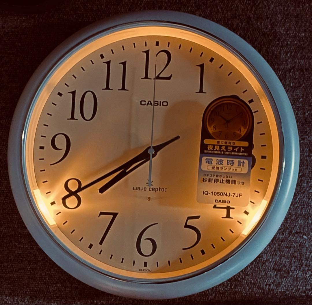 CASIO IQ-1050NJ-7JF パールホワイト アナログ掛時計3本