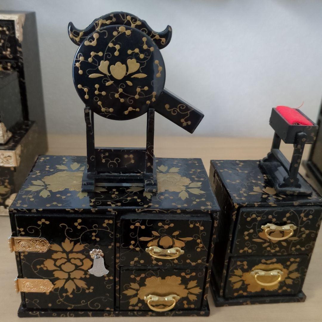 【更にお値下げ❗️】ひな祭り飾り御道具5点セット 漆塗り　伝統工芸品　長期保管品