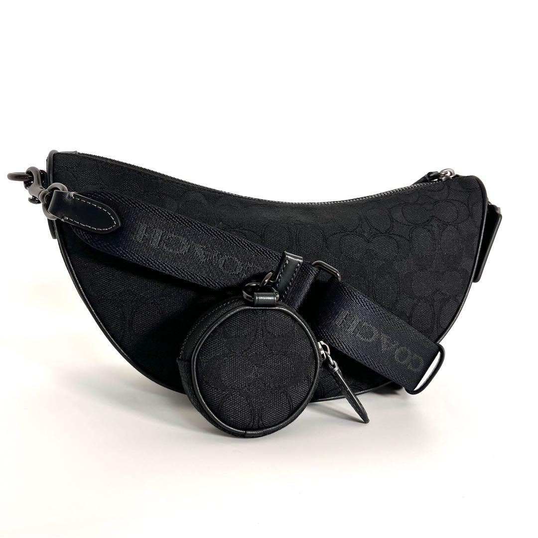 ほぼ新品 コーチ ホール ソフト スリングバッグ ジャカード ボディバッグ