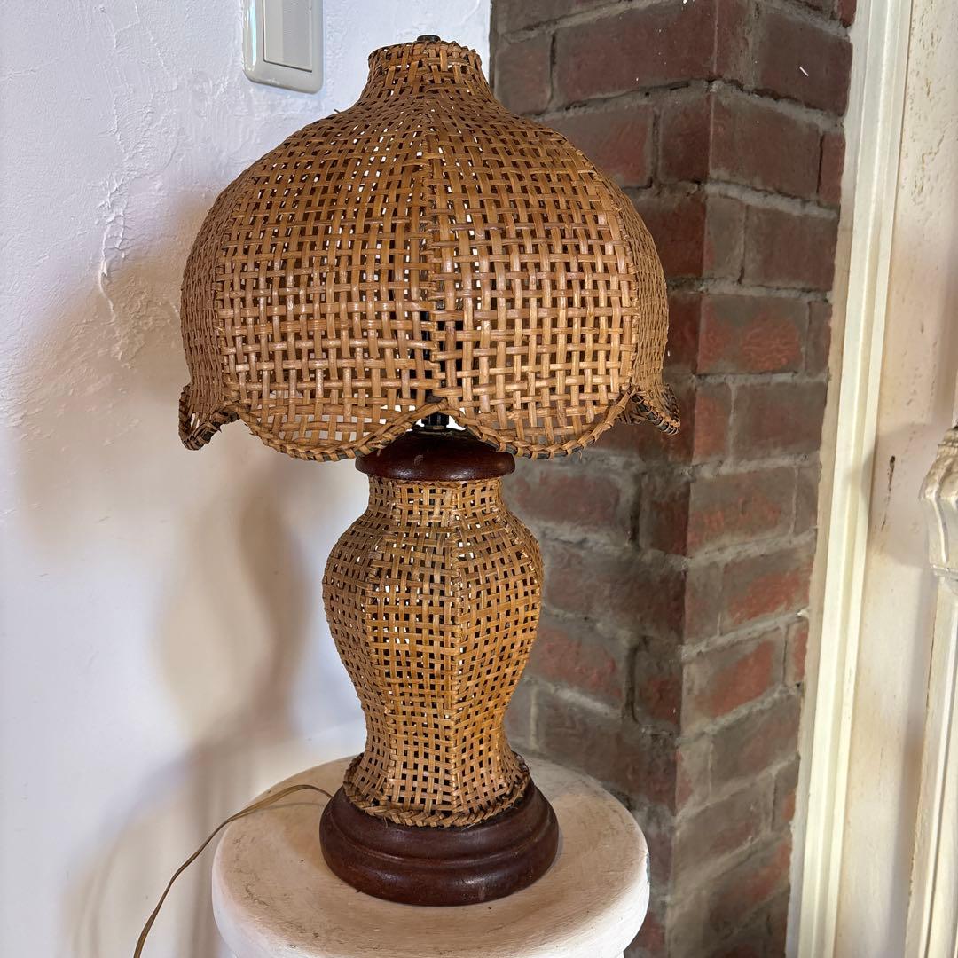 籐　ラタン　ライト　ヴィンテージ　アンティーク　レトロ