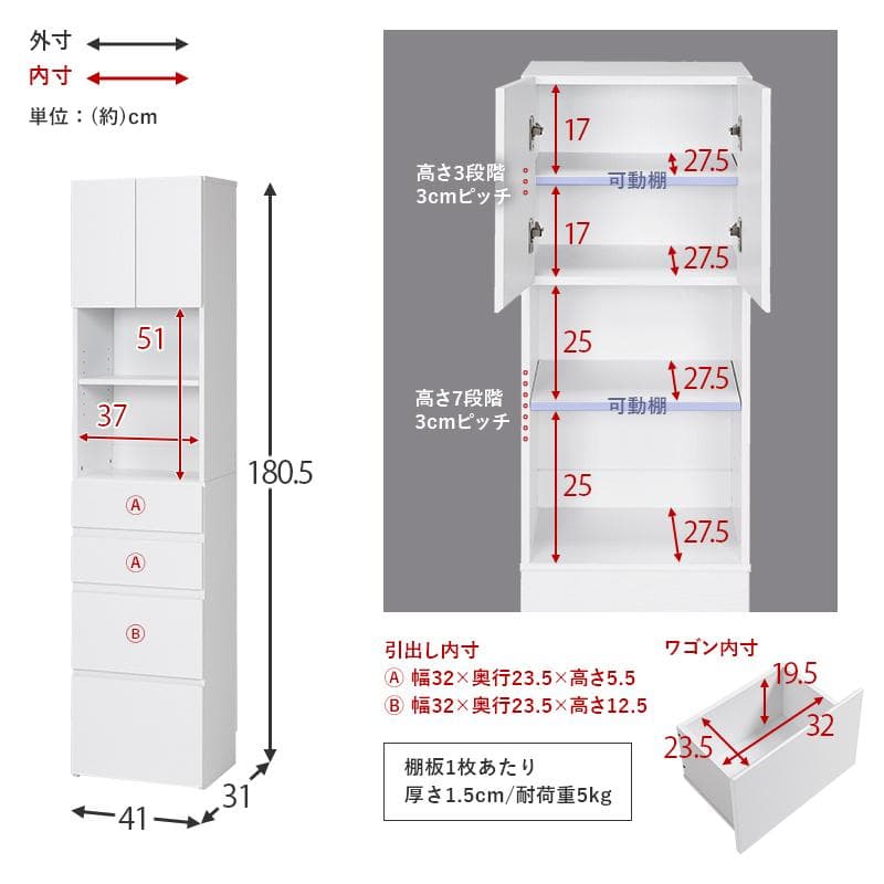 【幅40㎝】ランドリーラック ランドリーチェスト ランドリー収納【グレー】