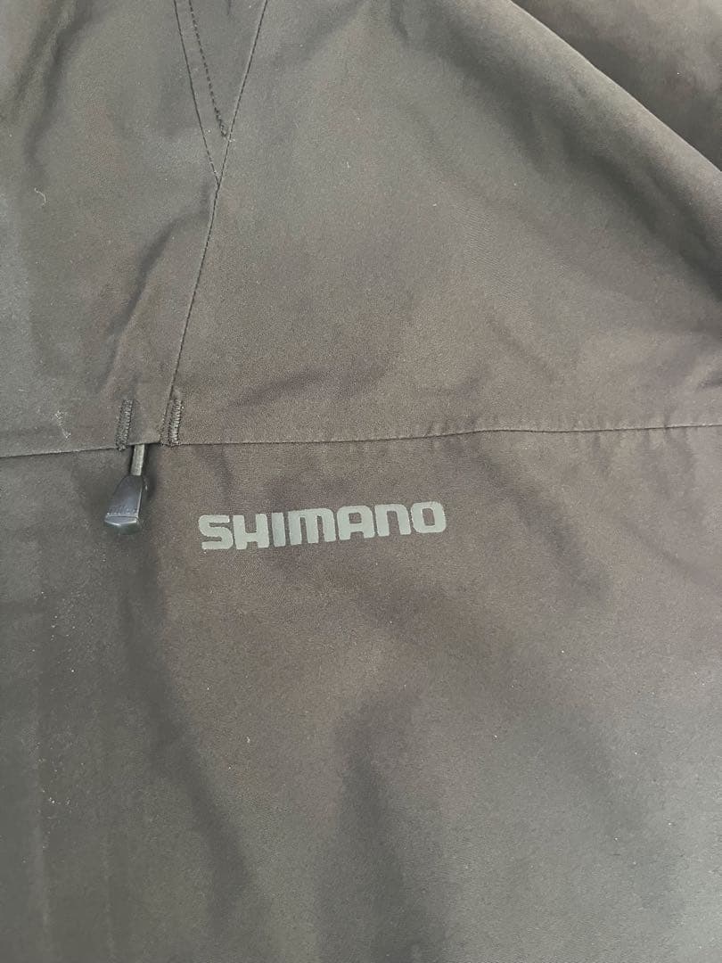 シマノゴアテックスブラック フード付きレインウェアセット　XL