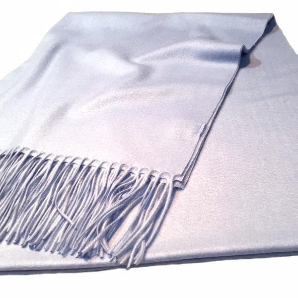 ラスト1枚値下70㎝×200超大判 100% カシミヤストールマフラーSAX新品