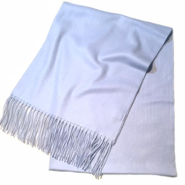 ラスト1枚値下70㎝×200超大判 100% カシミヤストールマフラーSAX新品