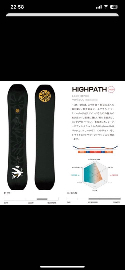 サロモン スノーボード HIGHPATH Camber ハイパス 159cm