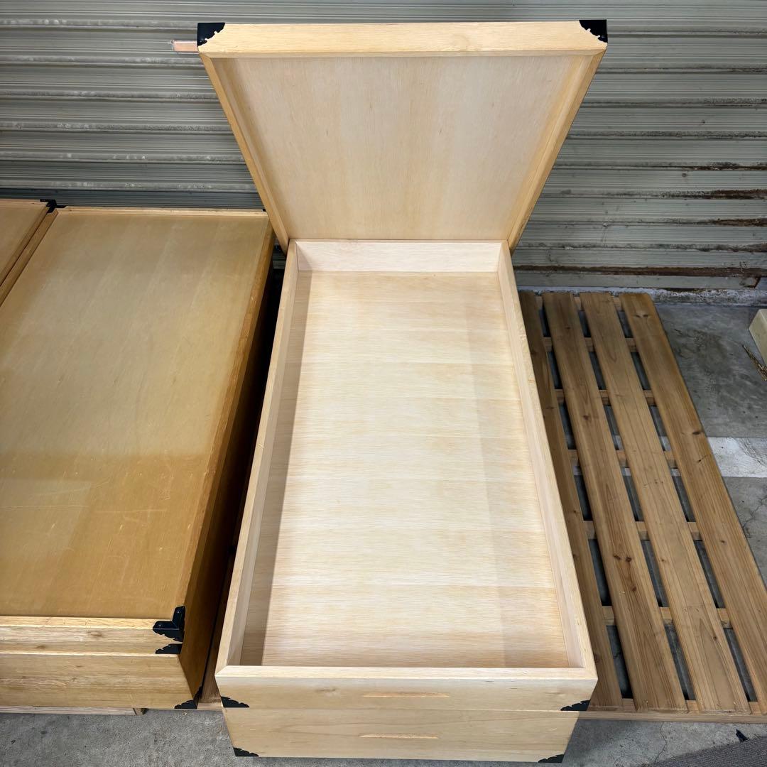 2段桐製　着物収納　衣装収納　ケース　3個セット　和家具