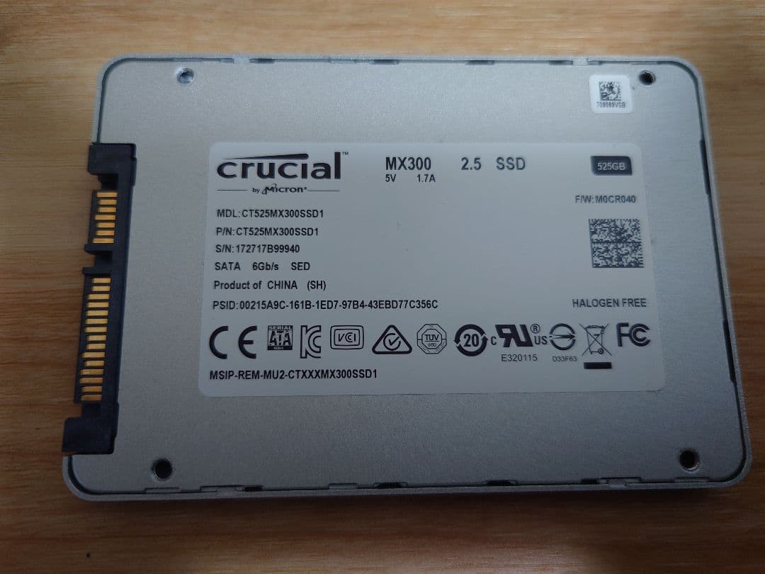 内蔵型SSD crucial NVMe ssd 500gb + sata ssd 525gb