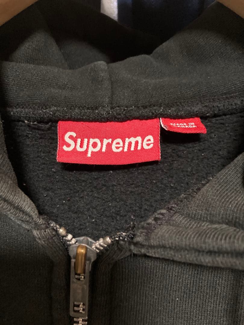 初期 Supreme シュプリーム パーカー アーチロゴ 紙タグ　ブラック