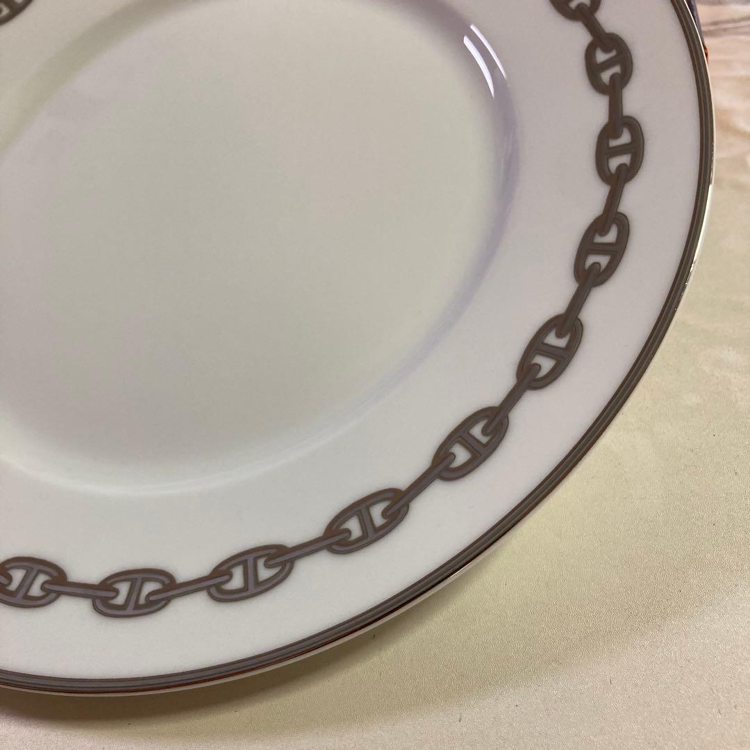 美品 HERMES シェーヌダンクル プレート 27cm プラチナ