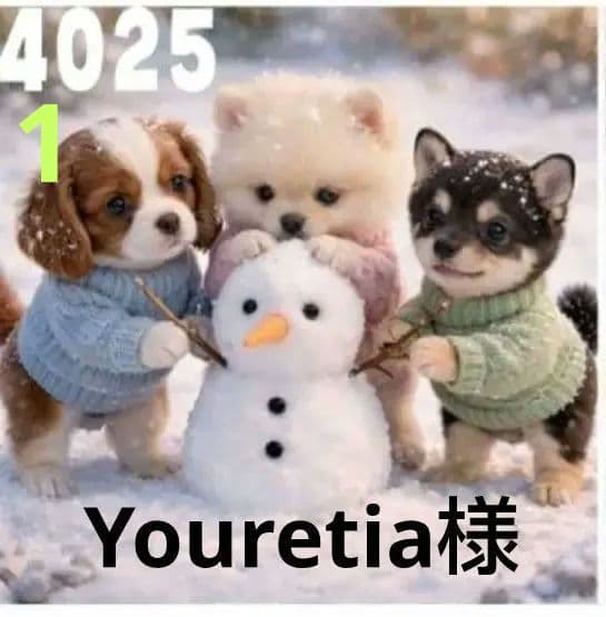 ご確認用　4025 雪だるま　ワンコ柄　ハンカチ　ハンドメイド12/31