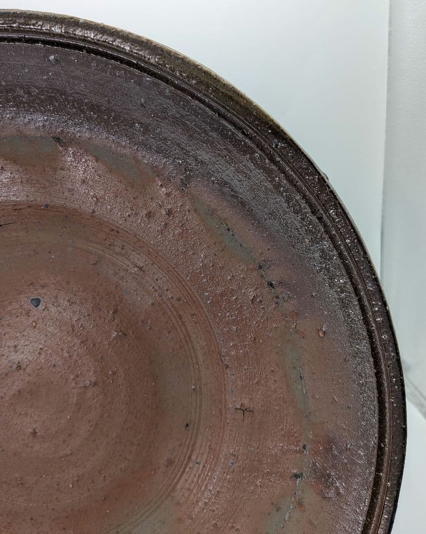 岡山県重要無形文化財 金重晃介 備前焼 大平鉢 共箱合布栞 大皿 食器 盛り皿