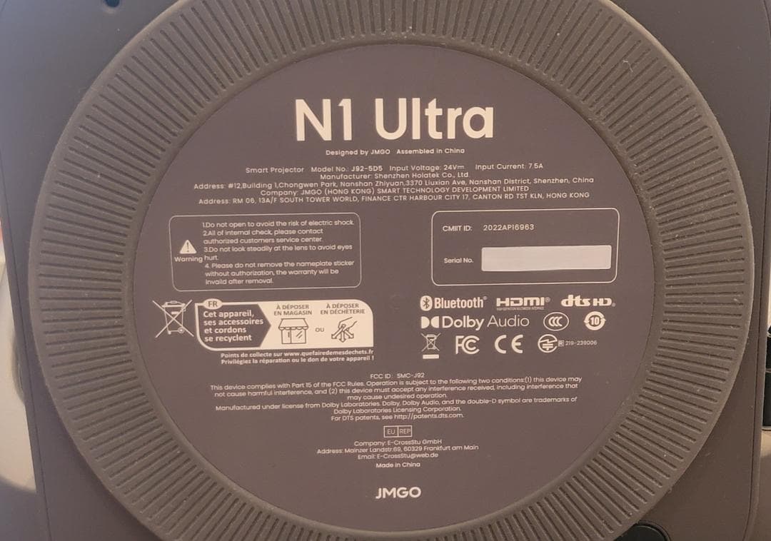 【値下げ！】JMGO N1 Ultra 4Kプロジェクター