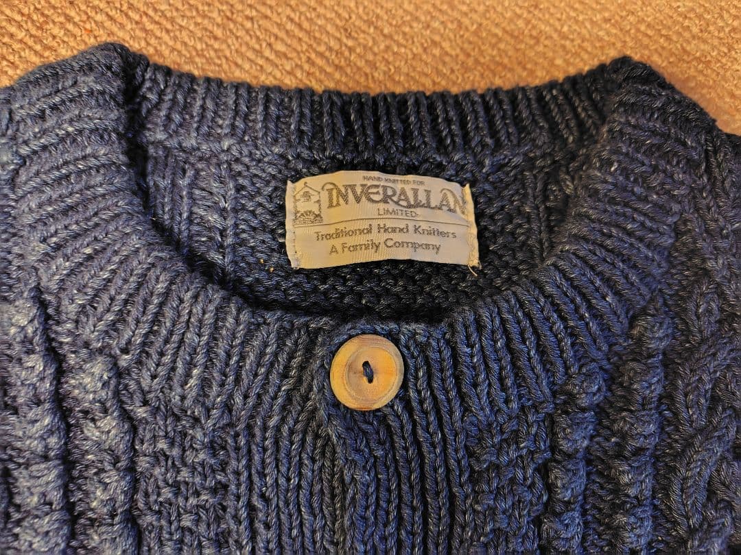 INVERALLANインバーアラン4Aカーディガンインディゴコットン