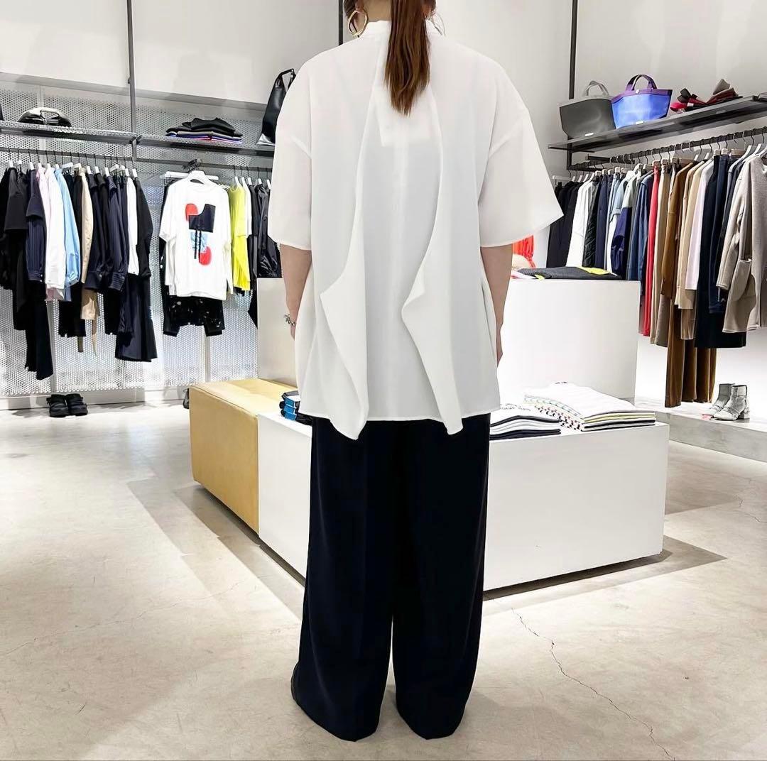 ENFOLD ホワイト　SQUARE-HEM PULLOVER エンフォルド