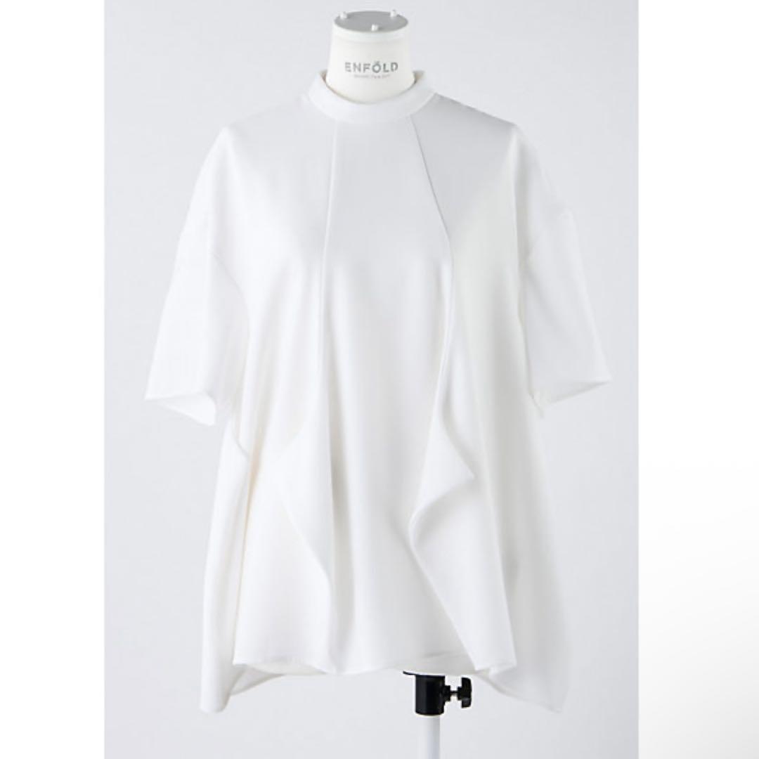 ENFOLD ホワイト　SQUARE-HEM PULLOVER エンフォルド
