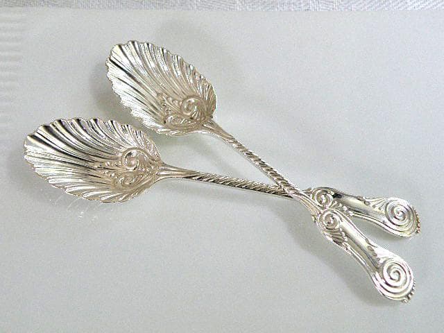 英国　Mappin & Webb　純銀シェル型ティースプーン　6本セット