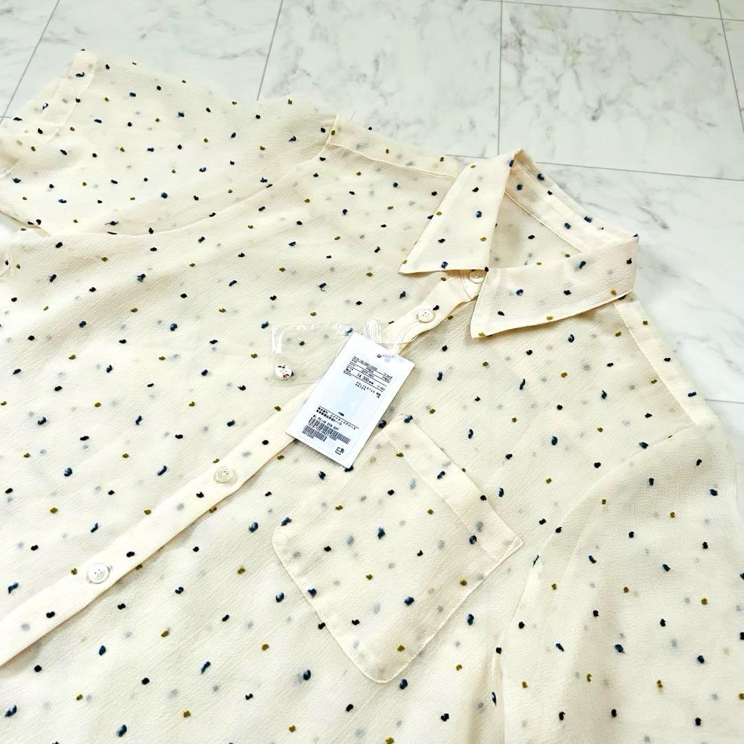 完売品✨BEAUTY&YOUTH ジャガードシフォンショートスリーブシャツ