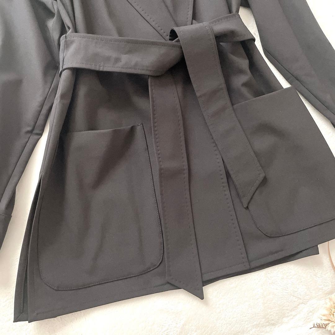 極美品⭐︎Max Mara ブラック ベルテッド 女優襟 ガウンコート 38